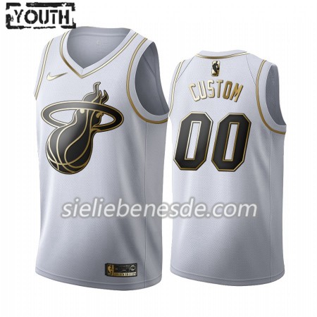 Kinder NBA Miami Heat Trikot Nike 2019-2020 Weiß Golden Edition Swingman - Benutzerdefinierte